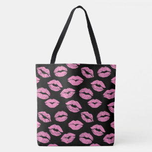 Bolso De Tela Labios rosados