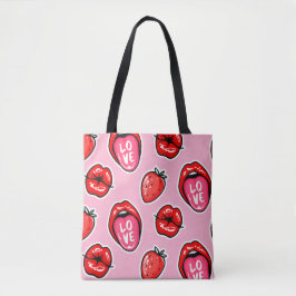 Bolso De Tela Labios y fresas