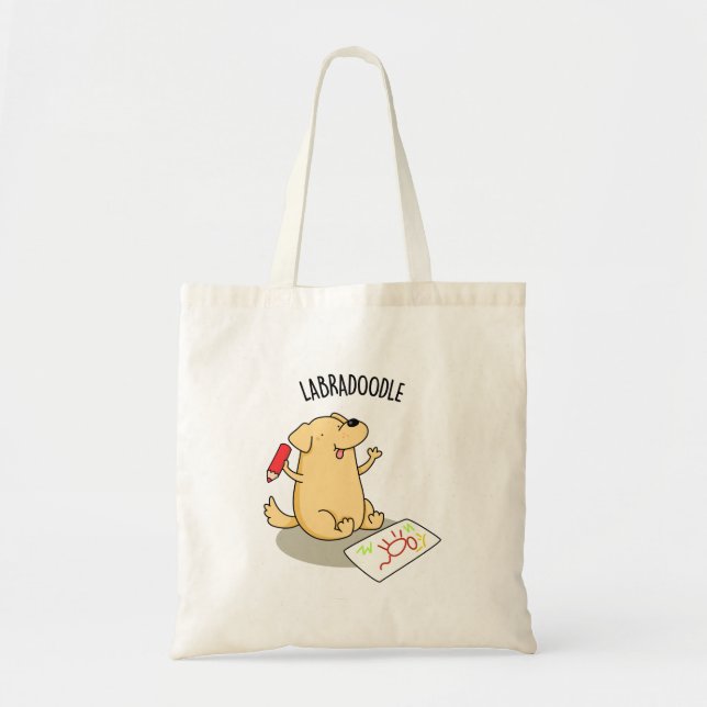 Bolso De Tela Labradoodle Funny Labrador Perro Pun (Frente)