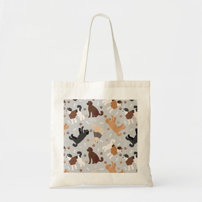 Bolso De Tela Labradoodle / Goldendoodle Bones y Paws Toque Bag (Frente)