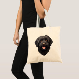 Bolso De Tela Labradoodle Perro Negro