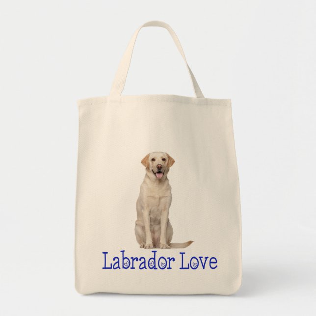 Bolso De Tela Labrador amarillo recuperó amor de perro cachorro (Frente)