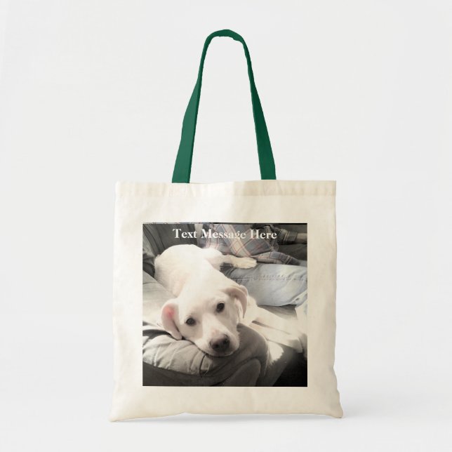 Bolso De Tela Labrador blanco lindo recuperador mezcla perro en  (Frente)