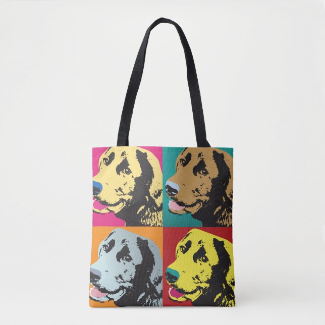 Bolso De Tela Labrador de arte pop (Anverso)