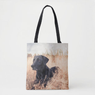 Bolso De Tela Labrador Negro En Grasa Seca