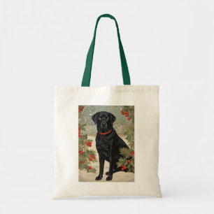 Bolso De Tela Labrador negro en invierno