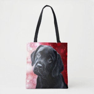 Bolso De Tela Labrador negro púper cute Labrador recuperador