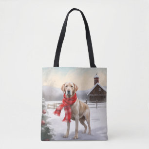 Bolso De Tela Labrador Perro en Navidad Nieve