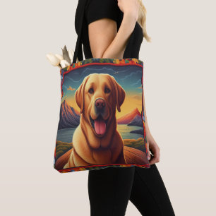 Bolso De Tela Labrador Recuperador Perro Paisaje Floral decorati