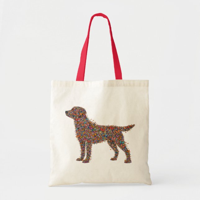 Bolso De Tela Labrador Retriever Butterfly Silhouette Dog Lover  (Frente)