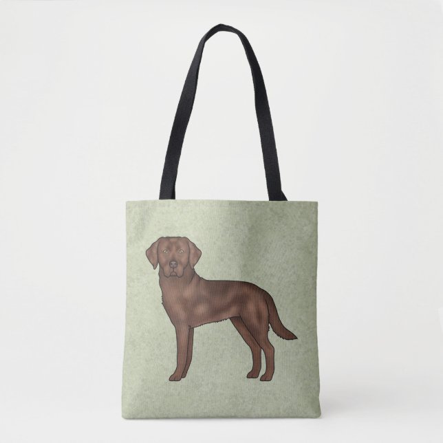 Bolso De Tela Labrador Retriever Chocolate Marrón Lab Perro Verd (Anverso)
