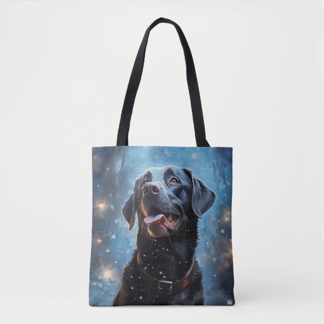 Bolso De Tela Labrador Retriever negro (Anverso)