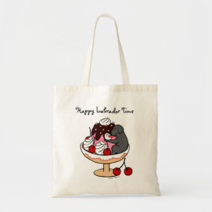 Bolso De Tela Labrador y helado negros del helado