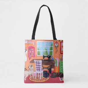 Bolso De Tela Labradors en el tote del sitio de la costura de la