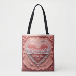 Bolso De Tela Lace Heart Suede