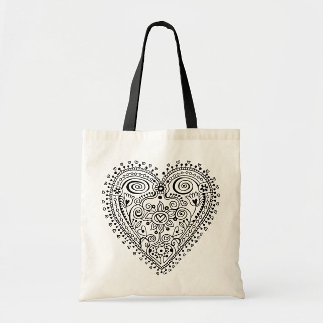 Bolso De Tela Lacy Heart (Frente)