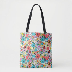 Bolso De Tela Lady Bugs y Flores