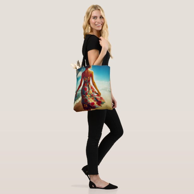 Bolso De Tela Lady Caminando Por La Playa (Puesto)
