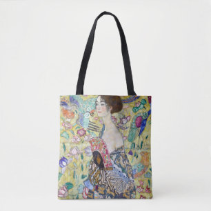 Bolso De Tela Lady con un fanático, Gustav Klimt