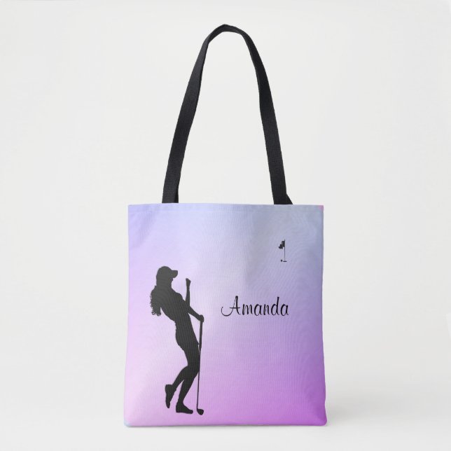 Bolso De Tela Lady Golfer Purple Personal (Anverso)