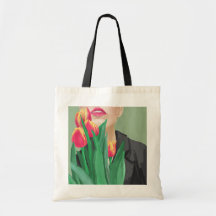 Lady & Tulip Green & Orange Modern Graphic Printed