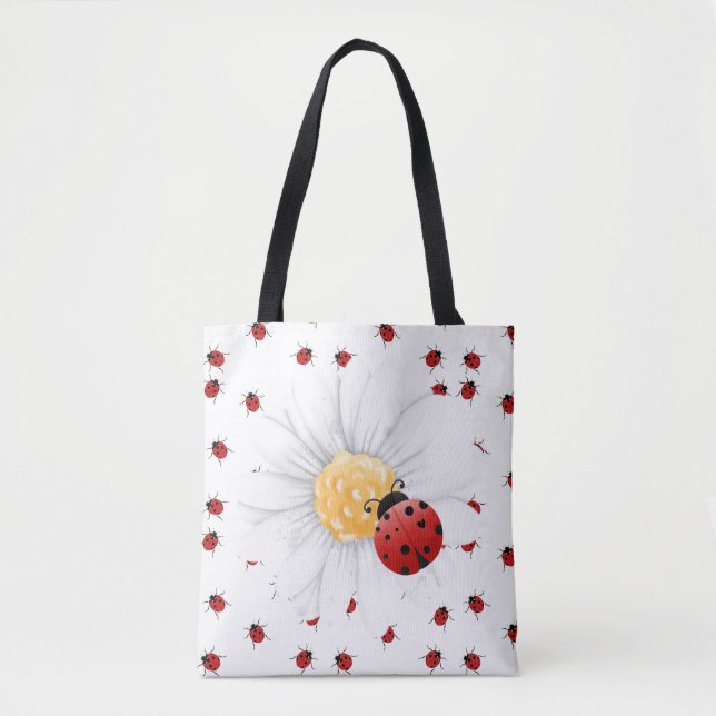 Bolso De Tela Ladybug en un Daisy (Anverso)
