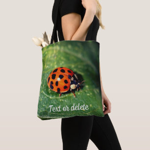 Bolso De Tela Ladybug On Leaf Close Personalizado