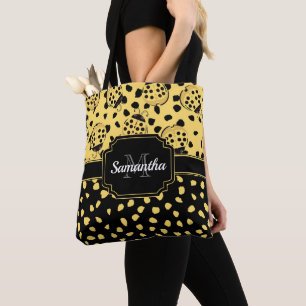 Bolso De Tela Ladybugs amarillos