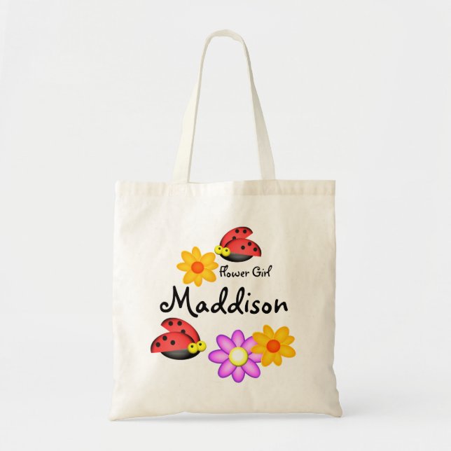 Bolso De Tela Ladybugs y Chicas de flores (Frente)