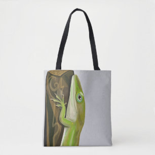 Bolso De Tela Lagarto Anolis Verde