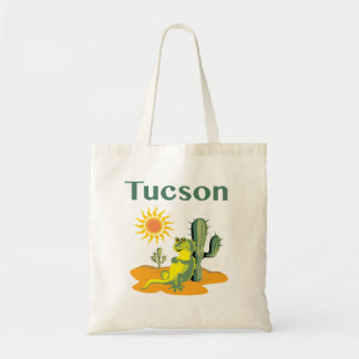 Bolso De Tela Lagarto de Tucson Arizona bajo Saguaro
