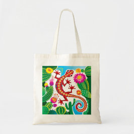 Bolso De Tela Lagarto del Sudoeste con Flores de Cactus