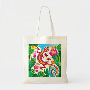 Bolso De Tela Lagarto del Sudoeste con Flores de Cactus