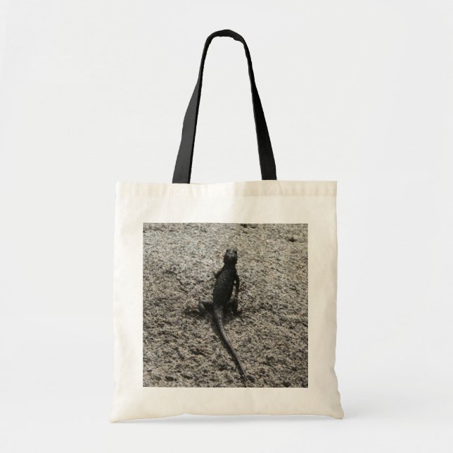 Bolso De Tela Lagarto Negro (Frente)