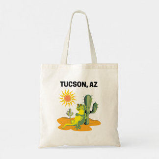 Bolso De Tela Lagarto y Cactus del Desierto de Tucson Arizona