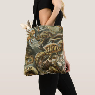 Bolso De Tela Lagartos por Ernst Haeckel Lacertilia Animal Vinta