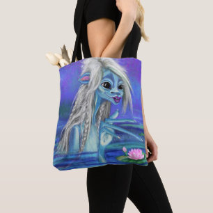 Bolso De Tela Lago Fairy Ama Lilies Agua - Fantasía - Pintura