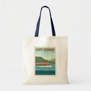 Bolso De Tela Lago George, Nueva York   Barco de época