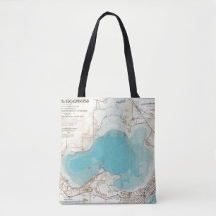 Bolso De Tela Lago hidrográfico Mendota del mapa