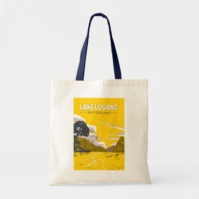 Bolso De Tela Lago Lugano Suiza Viaje de arte (Frente)