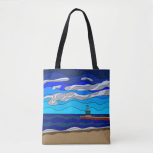 Bolso De Tela Lago Michigan - Tote
