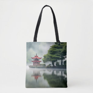 Bolso De Tela Lago Mist Tranquilo Naturaleza Pacífica
