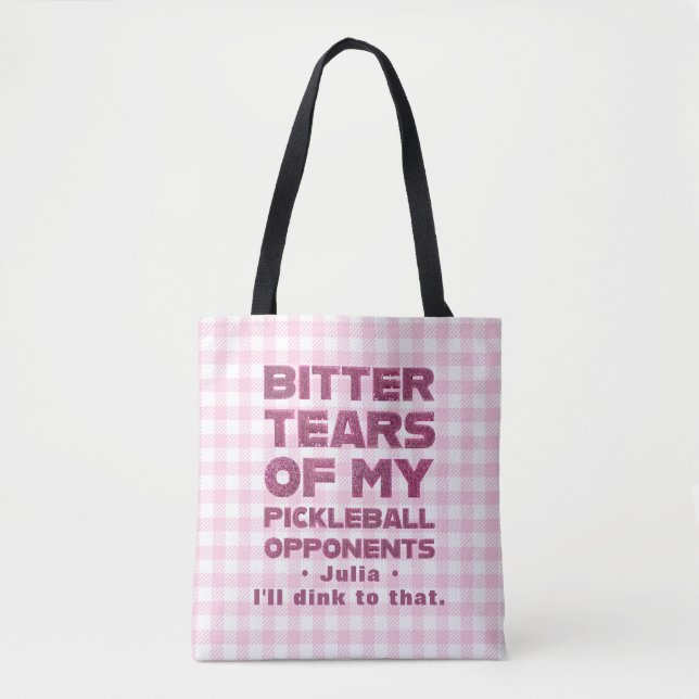 Bolso De Tela Lágrimas de Purpurina rosado de mis opositores a l (Anverso)