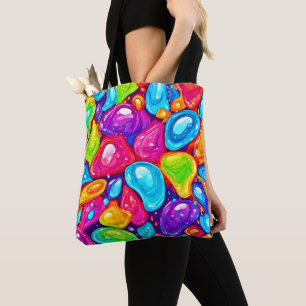 Bolso De Tela Lágrimas Gigantes: Estilo de Arte Vibrante