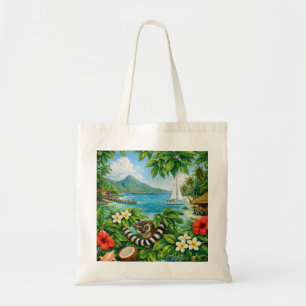 Bolso De Tela Laguna Tropical de Mayotte Lémur Tortuga Marina