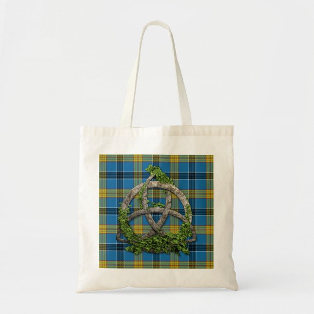Bolso De Tela Laing Tartan Y Celtic Trinity Knot (Frente)