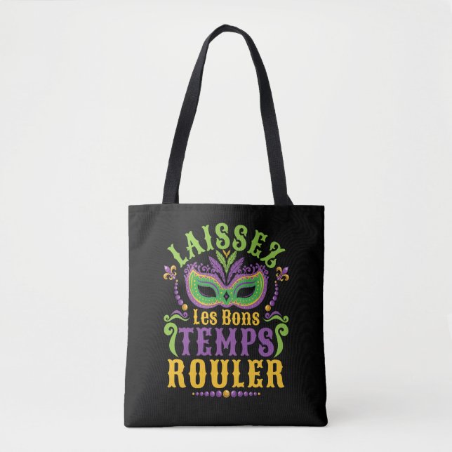 Bolso De Tela Laissez Les Bons Temps Rouler Mardi Gras (Anverso)