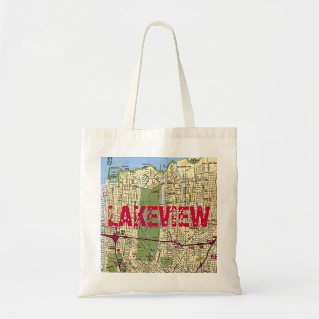 Bolso De Tela LAKEVIEW, MAP de Nueva Orleans (Frente)