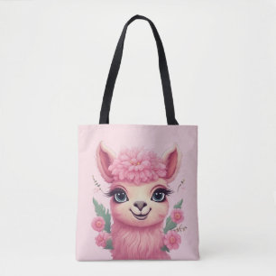 Bolso De Tela Lama, bebé sonriente rosa