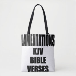 Bolso De Tela Lamentaciones Versículos de la Biblia KJV en Negri